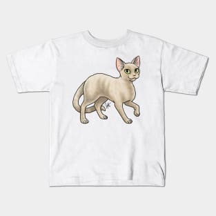 Cat - Devon Rex - Tan Kids T-Shirt